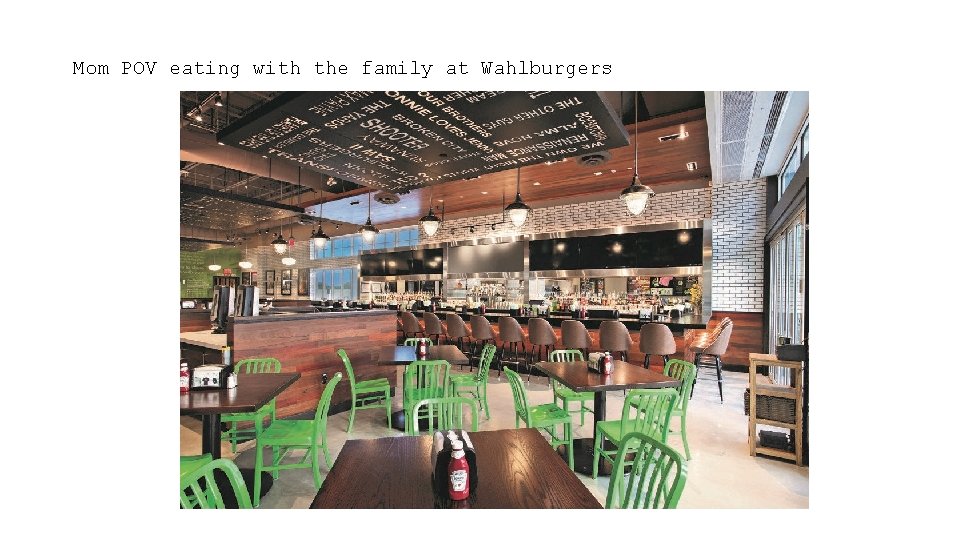 Mom POV eating with the family at Wahlburgers 