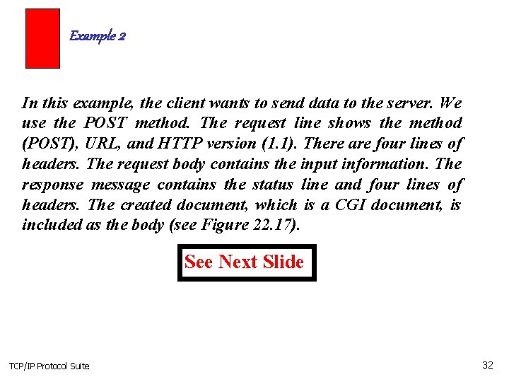 Example 2 In this example, the client wants to send data to the server.