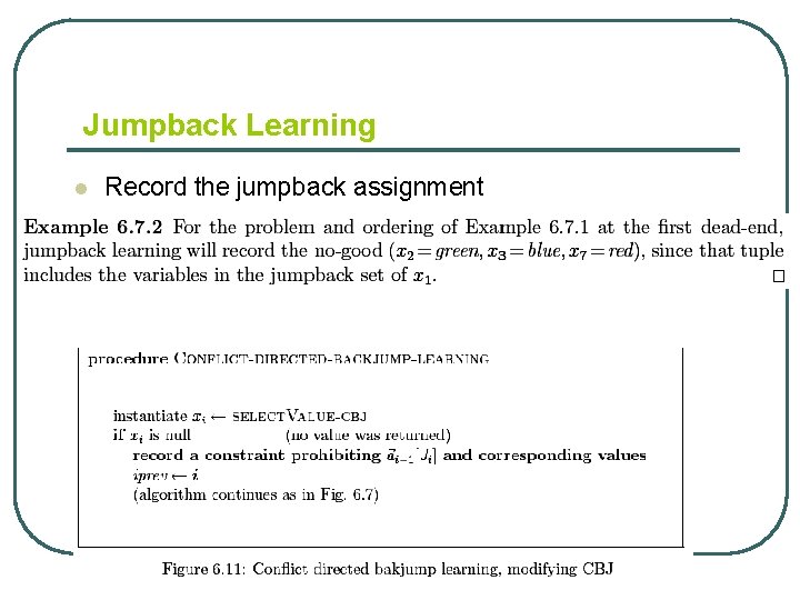 Jumpback Learning l Record the jumpback assignment 