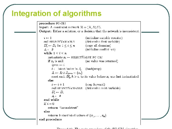 Integration of algorithms 