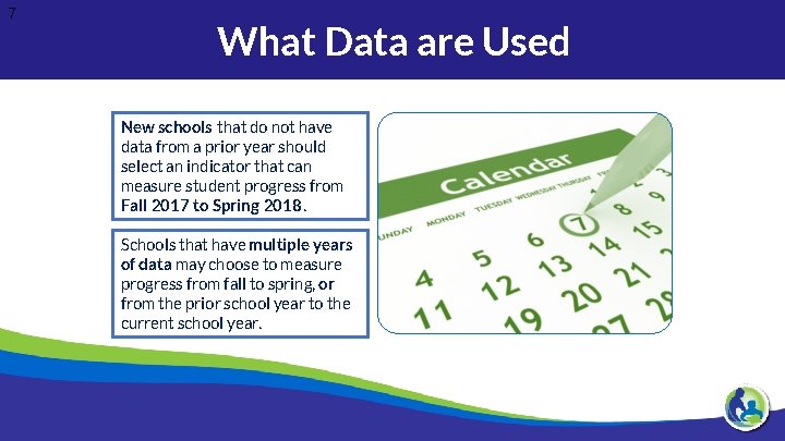 7 What Data are Used New schools that do not have data from a