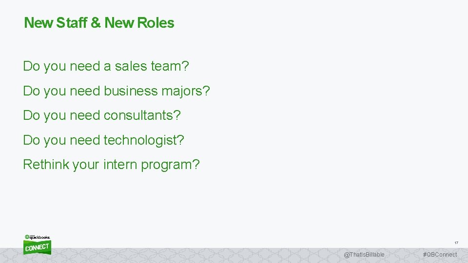 New Staff & New Roles Do you need a sales team? Do you need