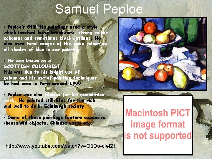 Samuel Peploe • Peploe’s Still life paintings used a style which involved loose brushwork,