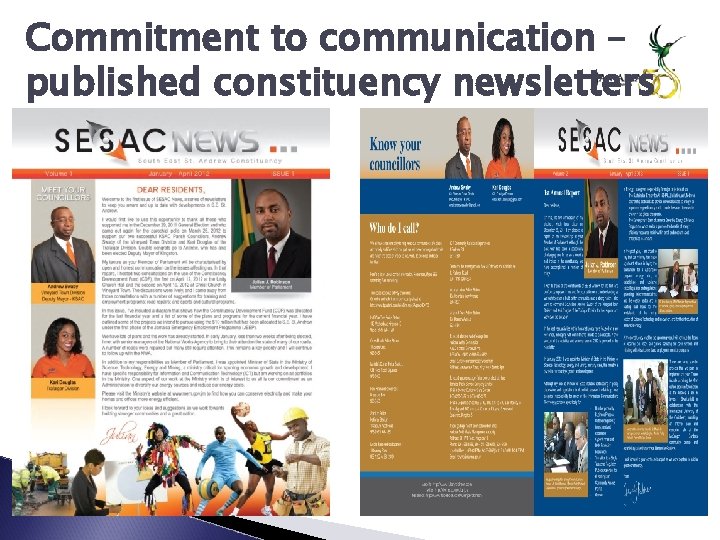 Commitment to communication – published constituency newsletters 