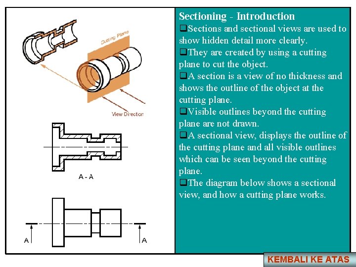 Sectioning - Introduction q. Sections and sectional views are used to show hidden detail