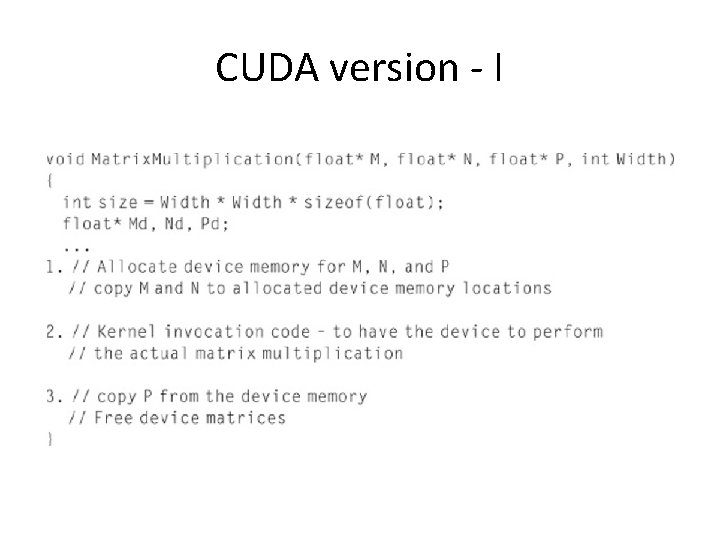 CUDA version - I CUDA version - I