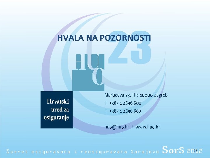 HVALA NA POZORNOSTI 16 