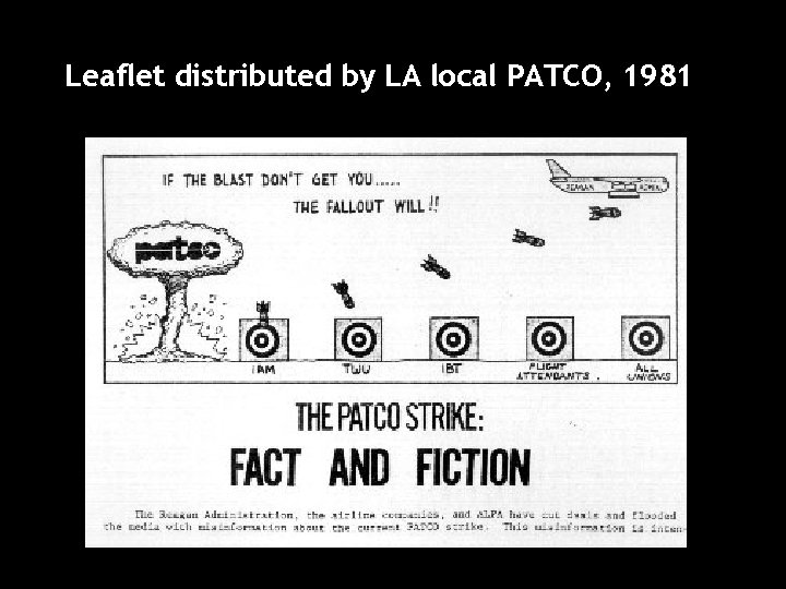 Leaflet distributed by LA local PATCO, 1981 