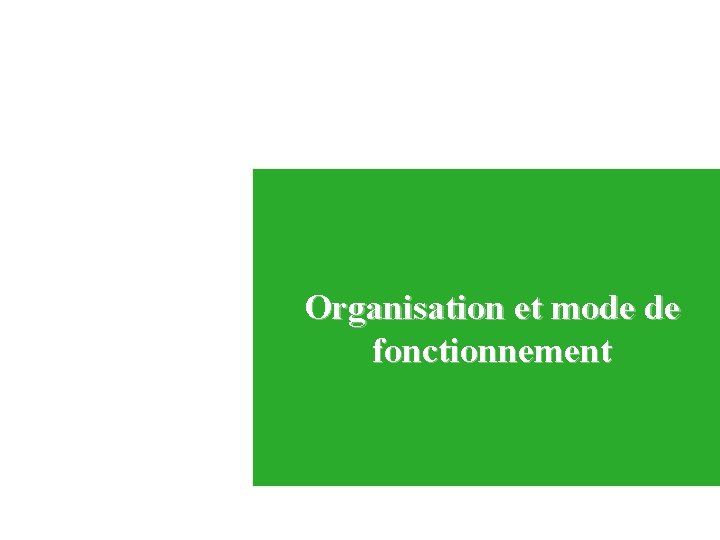 Organisation et mode de fonctionnement 