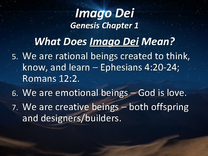 Imago Dei Genesis Chapter 1 What Does Imago Dei Mean? We are rational beings