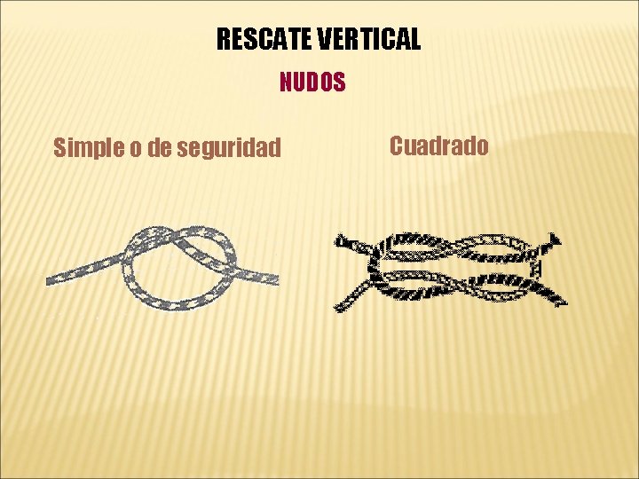 RESCATE VERTICAL NUDOS Simple o de seguridad Cuadrado 