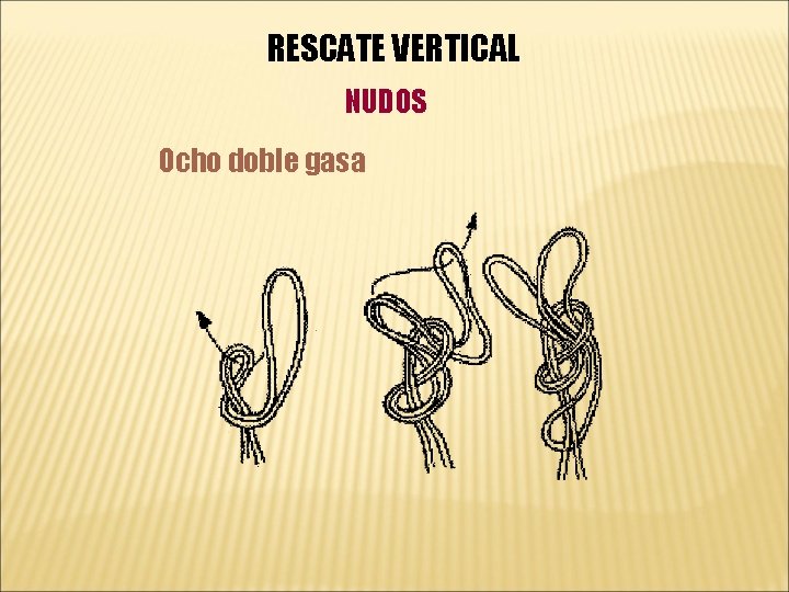 RESCATE VERTICAL NUDOS Ocho doble gasa 