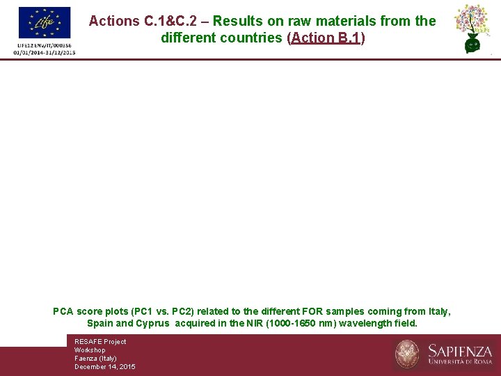 Actions C. 1&C. 2 – Results on raw materials from the different countries (Action
