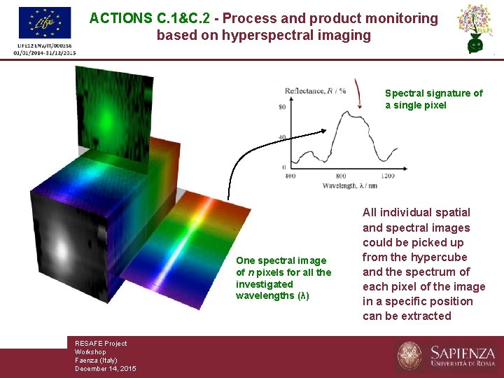 ACTIONS C. 1&C. 2 - Process and product monitoring based on hyperspectral imaging Spectral