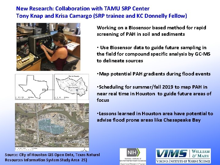 New Research: Collaboration with TAMU SRP Center Tony Knap and Krisa Camargo (SRP trainee