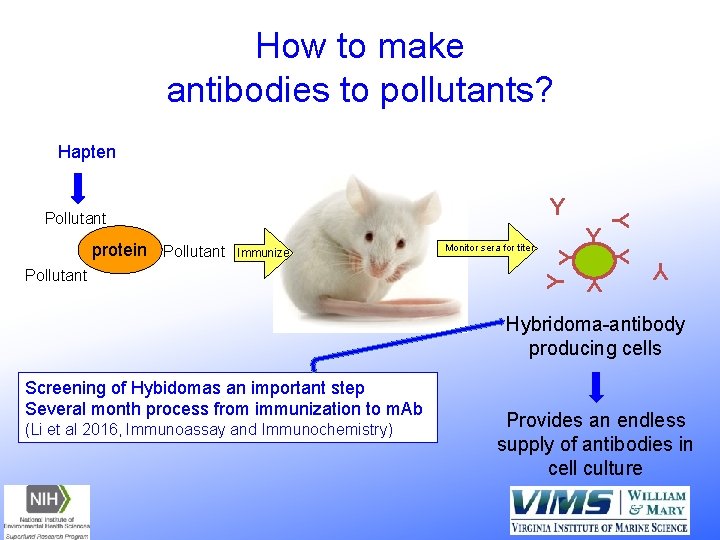 How to make antibodies to pollutants? Hapten YY Pollutant Monitor sera for titer Y