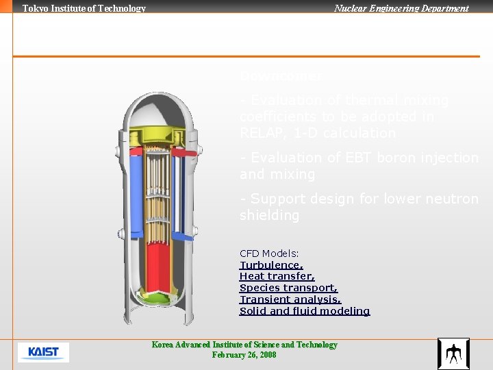 Tokyo Institute of Technology Nuclear Engineering Department Downcomer - Evaluation of thermal mixing coefficients