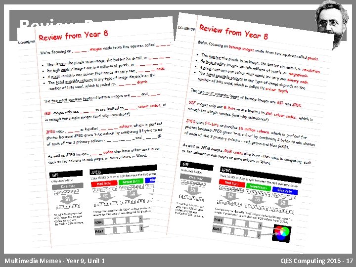 Review Page Multimedia Memes - Year 9, Unit 1 QES Computing 2016 - 17