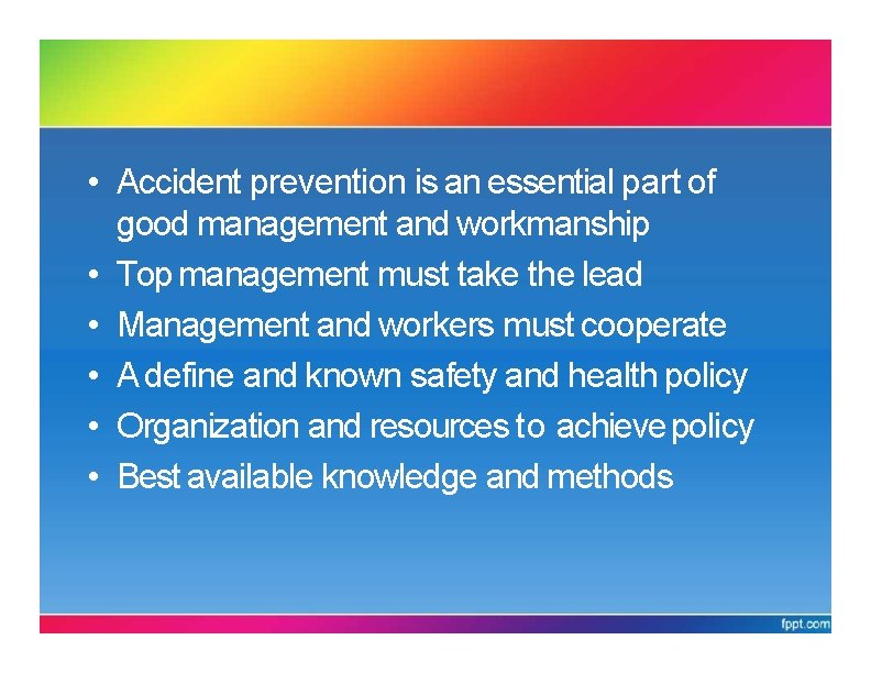 CONCEPTOFOSHA 1994 • Accident prevention is an essential part of good management and workmanship