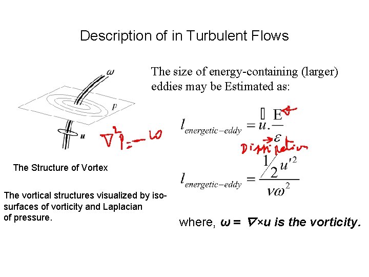 Description of in Turbulent Flows The size of energy-containing (larger) eddies may be Estimated