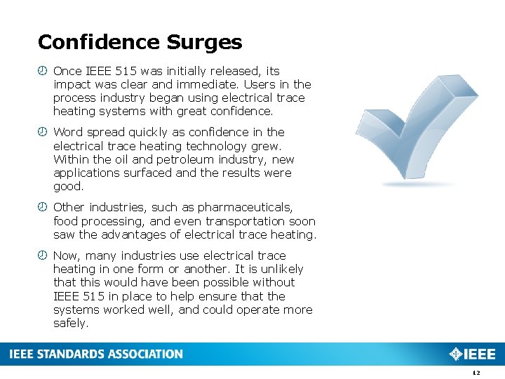 Confidence Surges Once IEEE 515 was initially released, its impact was clear and immediate.