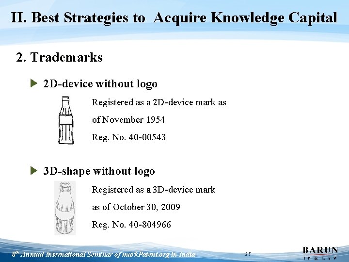 II. Best Strategies to Acquire Knowledge Capital 2. Trademarks ▶ 2 D-device without logo