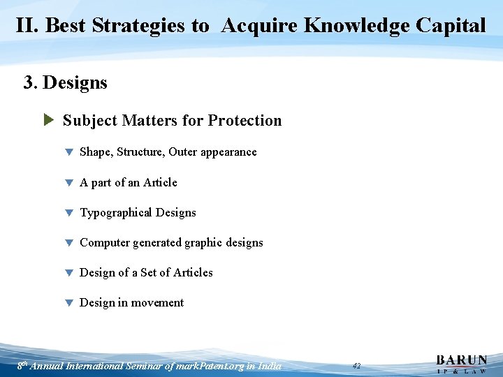 II. Best Strategies to Acquire Knowledge Capital 3. Designs ▶ Subject Matters for Protection