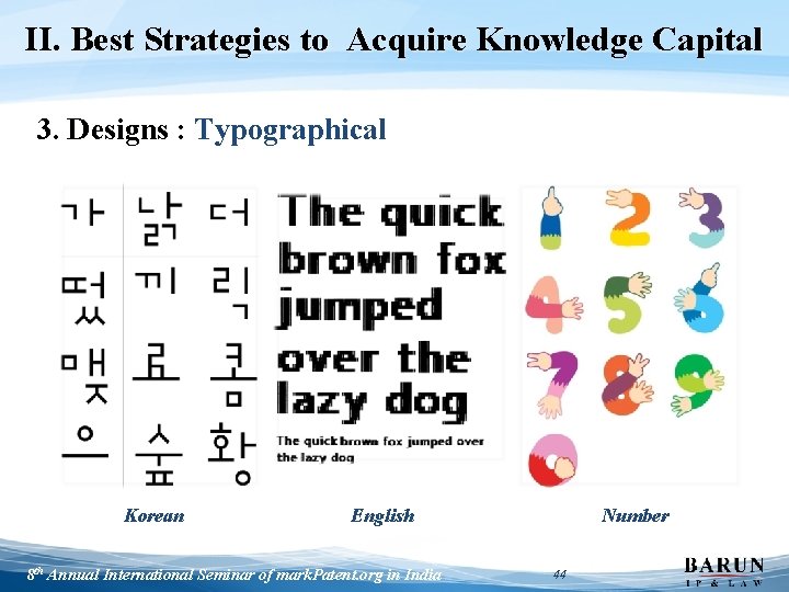 II. Best Strategies to Acquire Knowledge Capital 3. Designs : Typographical Korean English 8