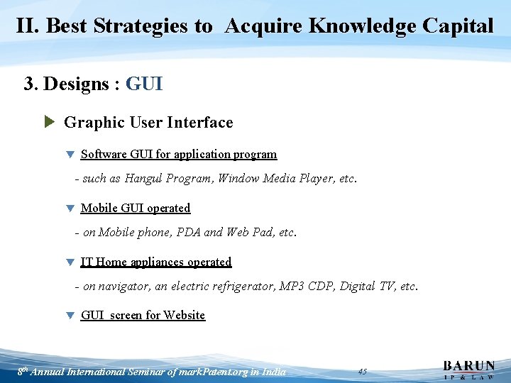 II. Best Strategies to Acquire Knowledge Capital 3. Designs : GUI ▶ Graphic User