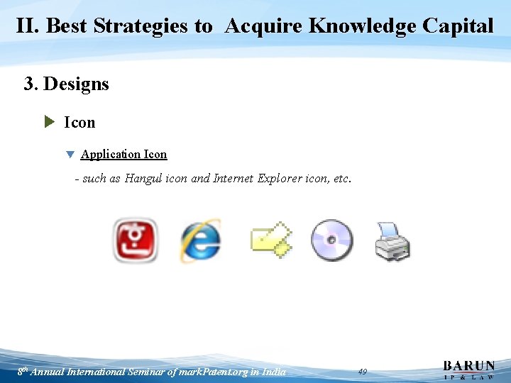 II. Best Strategies to Acquire Knowledge Capital 3. Designs ▶ Icon ▼ Application Icon