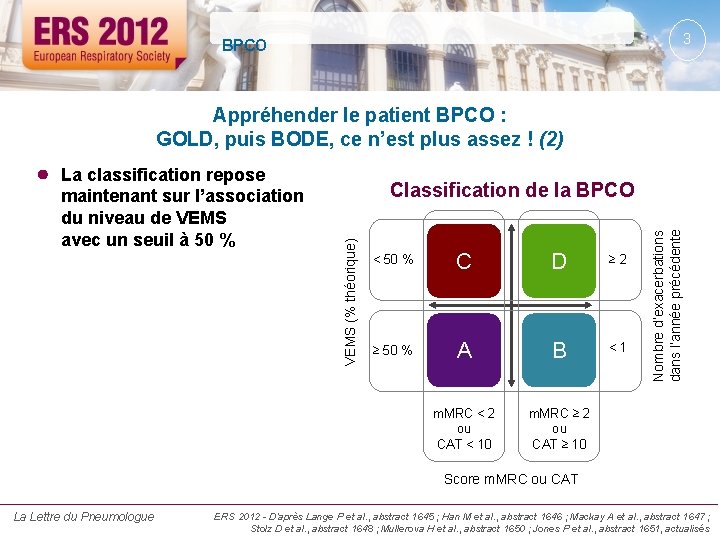 3 BPCO Appréhender le patient BPCO : GOLD, puis BODE, ce n’est plus assez