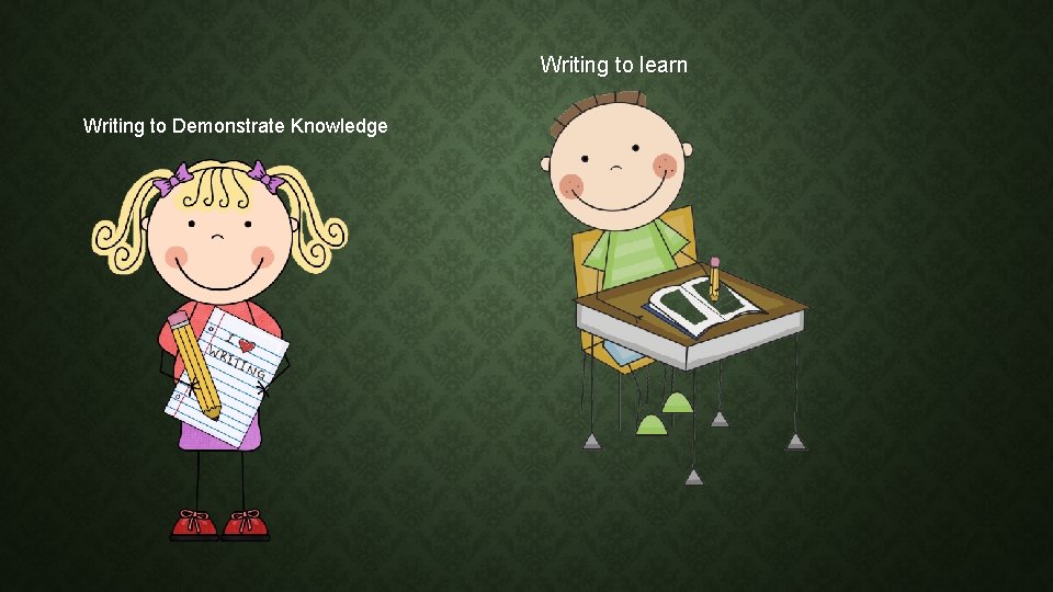 Writing to learn Writing to Demonstrate Knowledge 