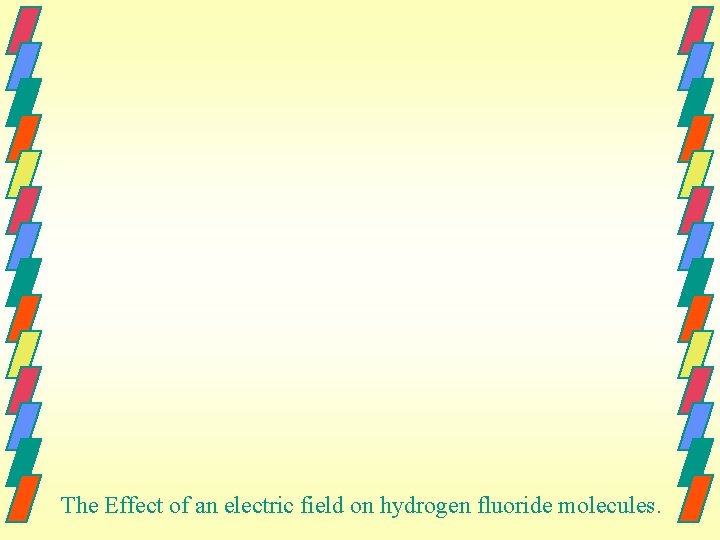 The Effect of an electric field on hydrogen fluoride molecules. 