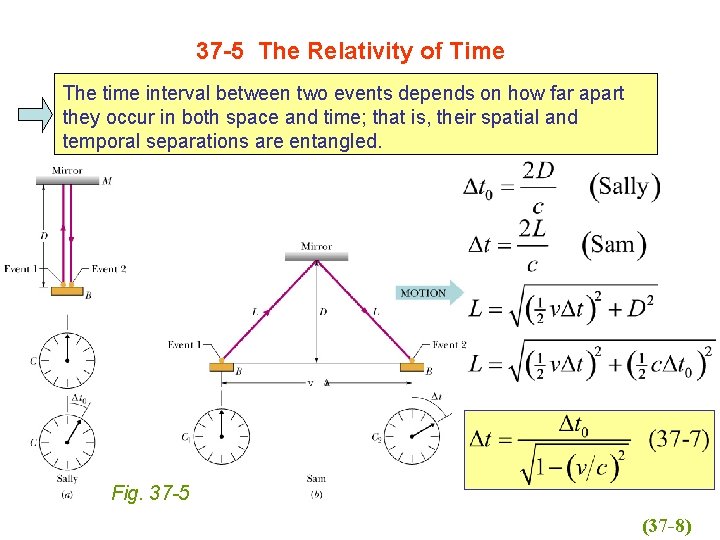 37 -5 The Relativity of Time The time interval between two events depends on