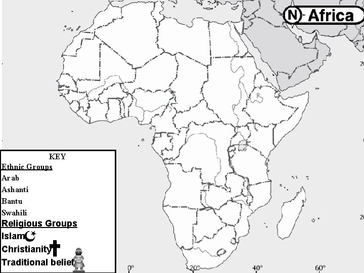 KEY Ethnic Groups Arab Ashanti Bantu Swahili Religious Groups Islam Christianity Traditional beliefs 