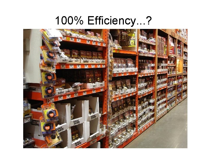 100% Efficiency. . . ? 