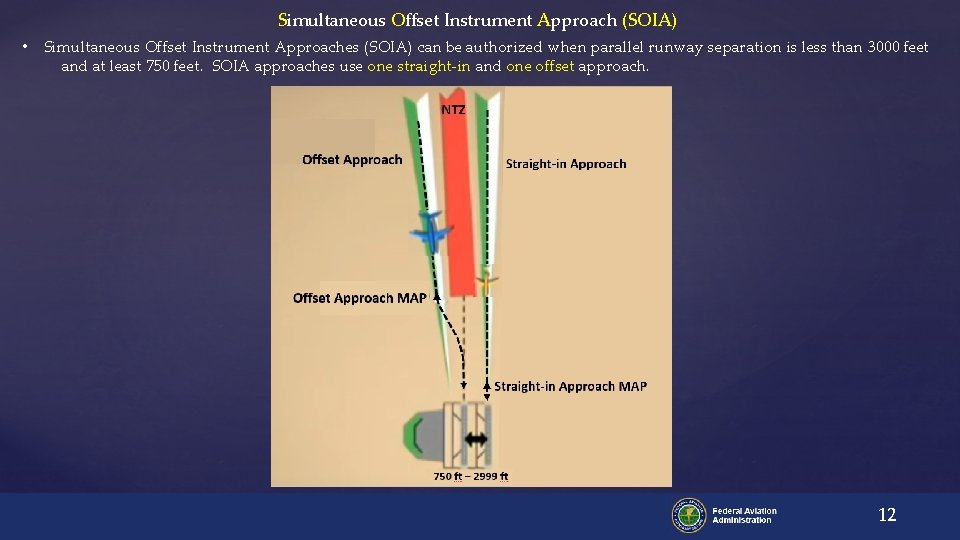 Simultaneous Offset Instrument Approach (SOIA) • Simultaneous Offset Instrument Approaches (SOIA) can be authorized