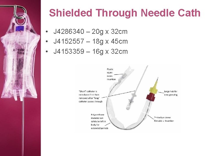 Shielded Through Needle Cath • J 4286340 – 20 g x 32 cm •