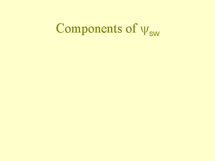 Components of SW 