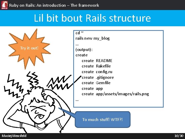 Ruby on Rails: An introduction – The framework Lil bit bout Rails structure Try