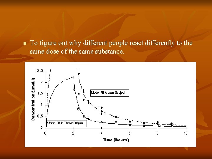 n To figure out why different people react differently to the same dose of