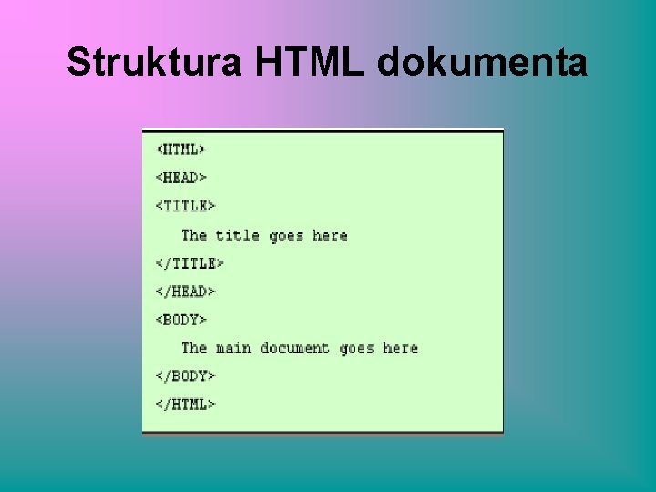 Struktura HTML dokumenta 