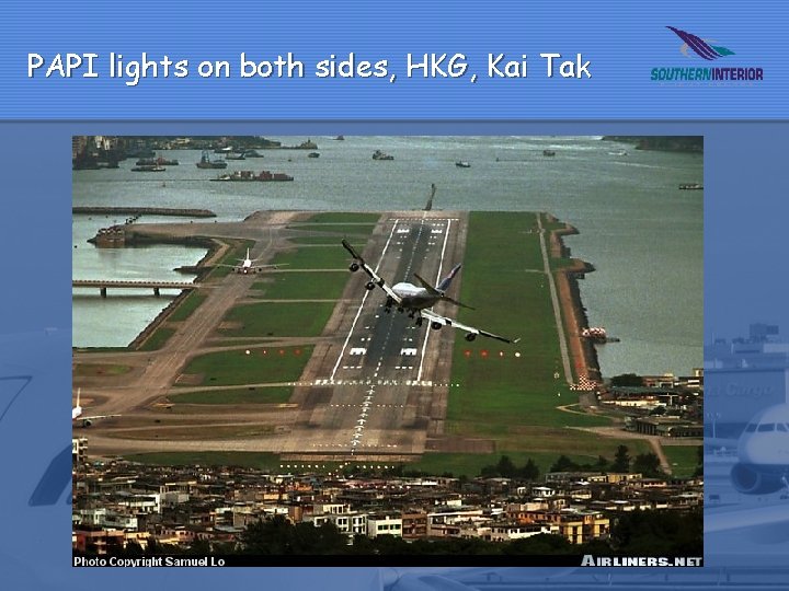 PAPI lights on both sides, HKG, Kai Tak 