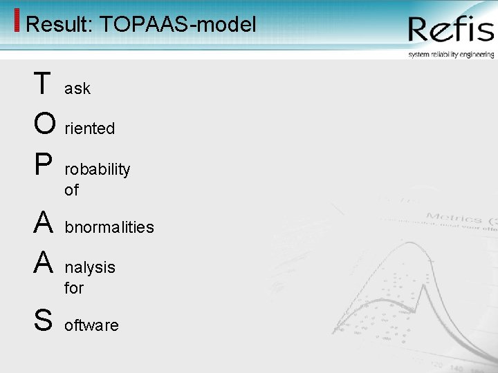 Result: TOPAAS-model T ask O riented P robability of A A S bnormalities nalysis