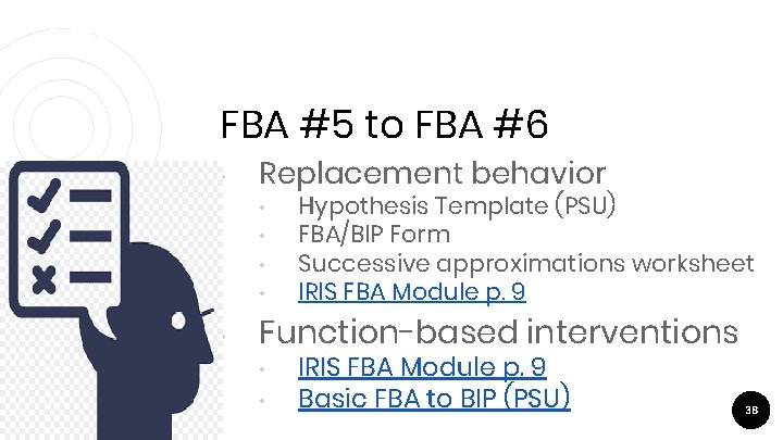 FBA #5 to FBA #6 • Replacement behavior • • • Hypothesis Template (PSU)