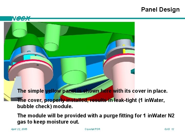 Panel Design NCSX The simple yellow panel is shown here with its cover in