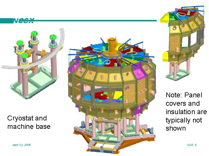 NCSX Note: Panel covers and insulation are typically not shown Cryostat and machine base