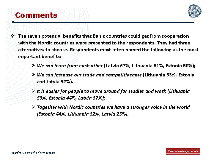 Comments The seven potential benefits that Baltic countries could get from cooperation with the
