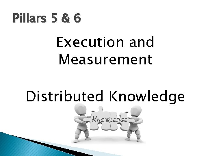 Pillars 5 & 6 Execution and Measurement Distributed Knowledge 