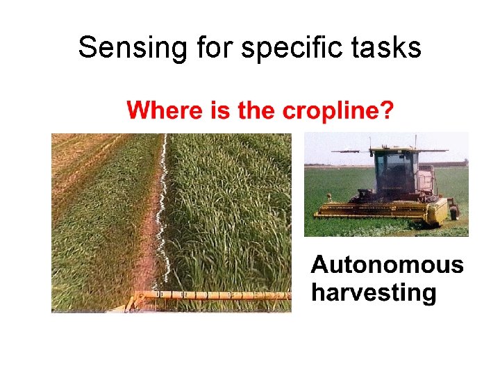 Sensing for specific tasks 